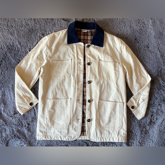 Rhythm Women’s Pearls Oversized Button Up Jacket Navy Collar Brown Plaid Size S - Picture 11 of 15